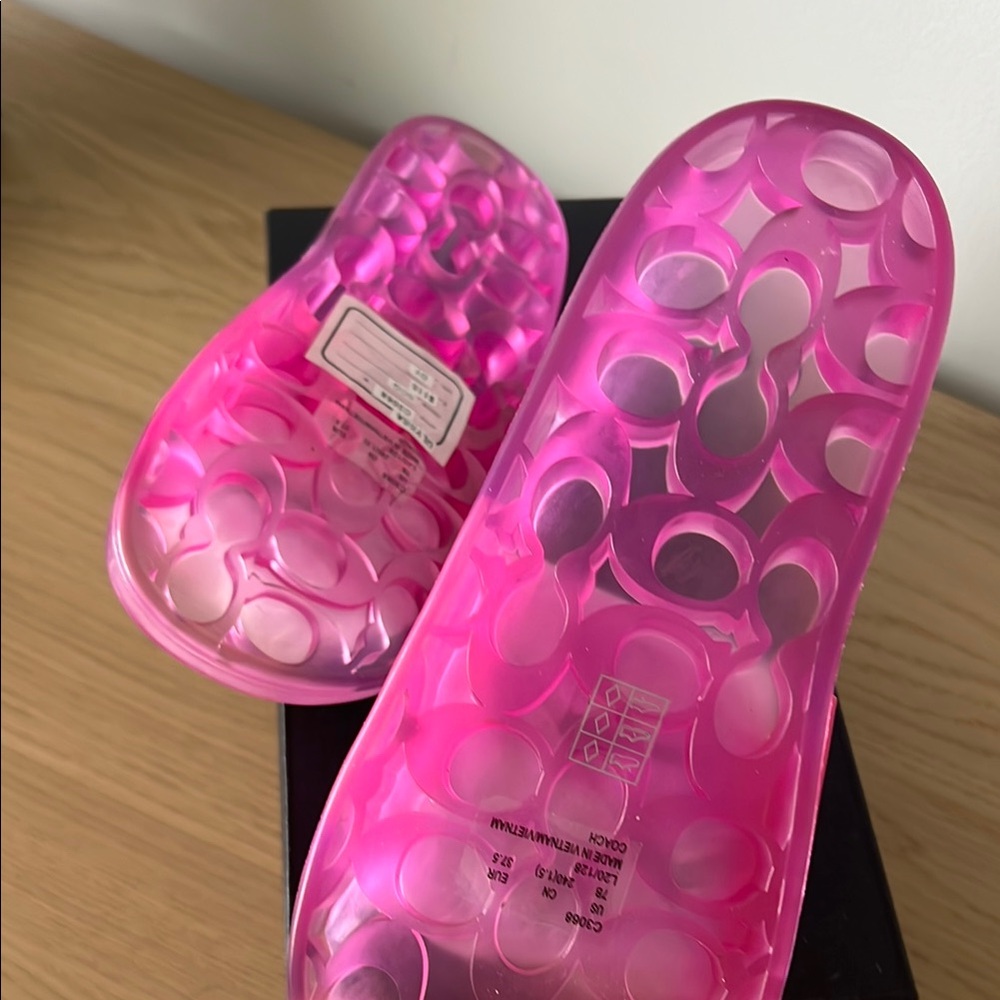 Coach Pink Slide Sandals - Picture 2 of 3